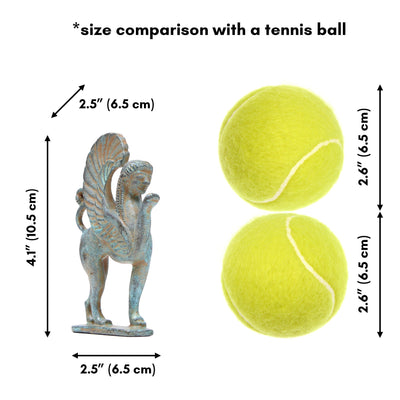 Statue Sphinx grec - bronze vert