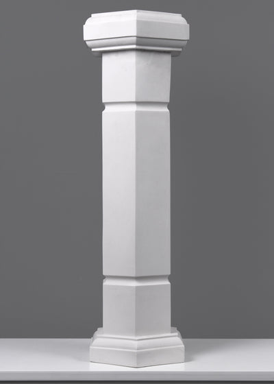 Colonne hexagonale blanche - sculpture en marbre