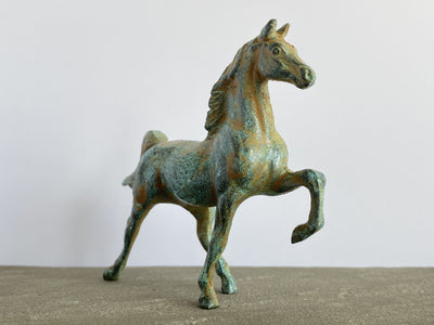 Statue de cheval - bronze vert