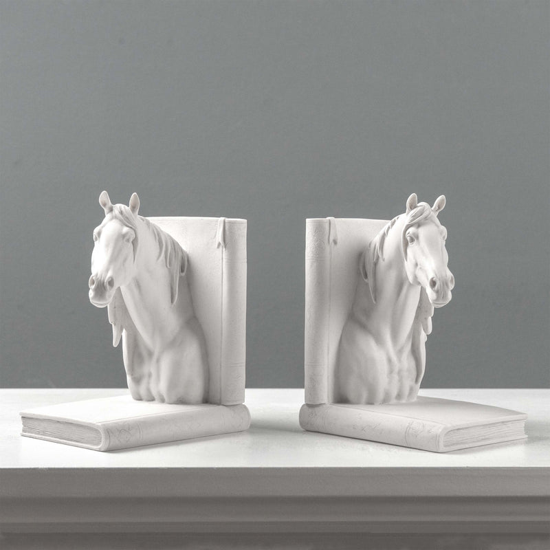 Serre-livres tête de cheval – Paire de bustes équestres