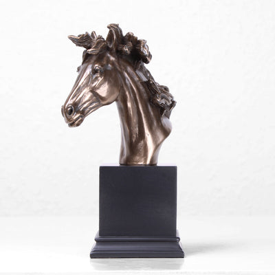 Statue Tête de Cheval (Sculpture en bronze coulé à froid)