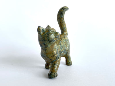 Statue Chaton - bronze vert