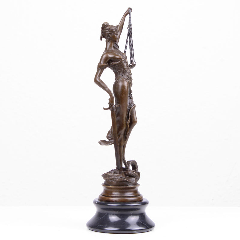 Statuette de la Justice en Bronze (Sculpture en Bronze Coulé à Chaud)