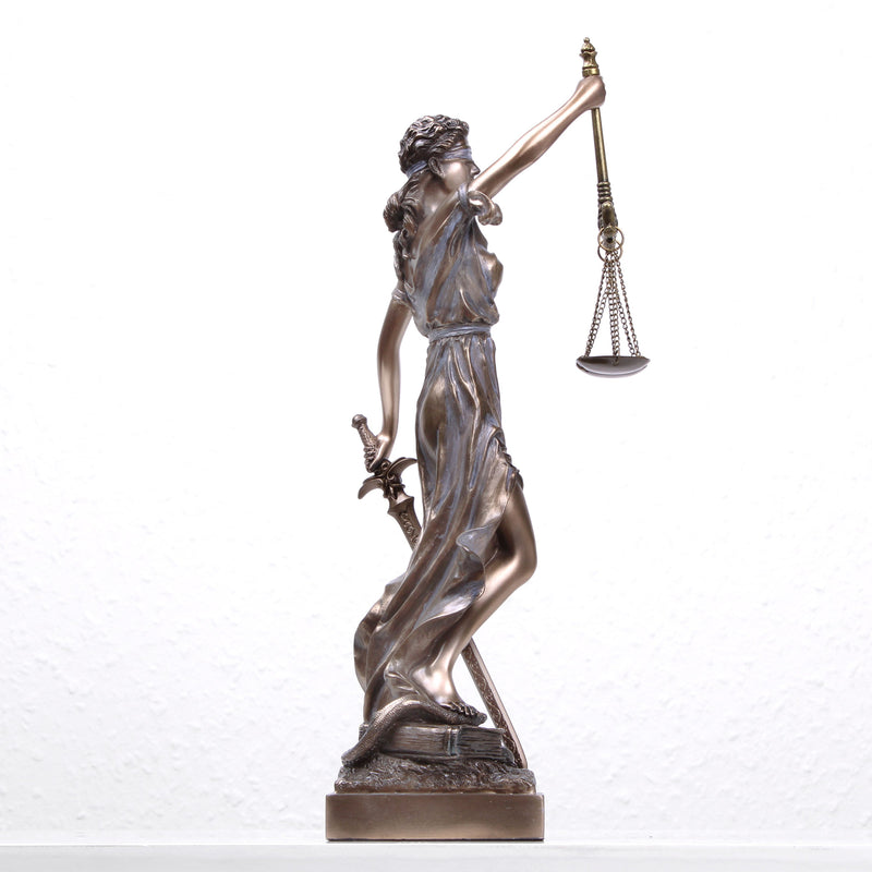 Statue Justice, Justitia (Sculpture en bronze coulé à froid)