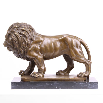 Grande Statue de Lion en Bronze (Sculpture en Bronze Coulé à Chaud)