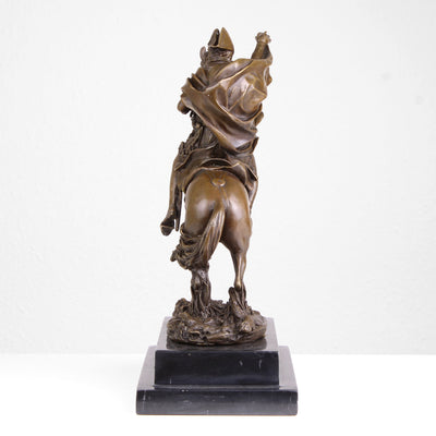 Statue de Napoléon Traversant les Alpes (Cavalier Militaire sur Cheval - Sculpture en Bronze Coulé à Chaud)