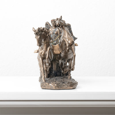 Statue Niké - Déesse de la Victoire sur un Char (Sculpture en bronze coulé à froid)