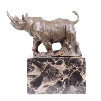 Statue de Rhinocéros en Bronze (Sculpture en Bronze Coulé à Chaud)