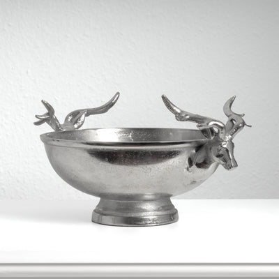 Coupe Centre de Table Argentée avec Poignées Têtes de Cerf