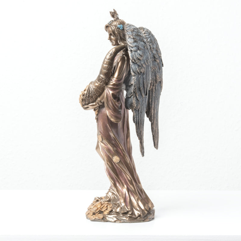 Fortuna Ailée avec Corne d’Abondance – Statue de la Déesse de la Fortune (Bronze à froid)