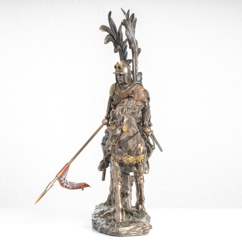 Statue du Hussard Ailé – Cavalerie d’Élite Polonaise (Sculpture en Bronze à Froid)