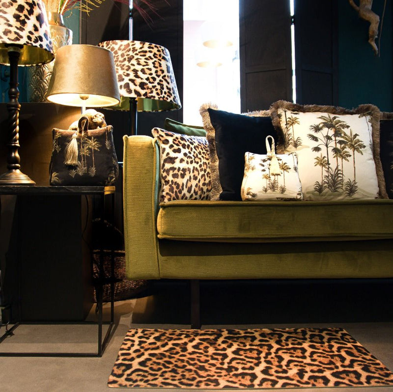 Palm Tree Velvet Cushion