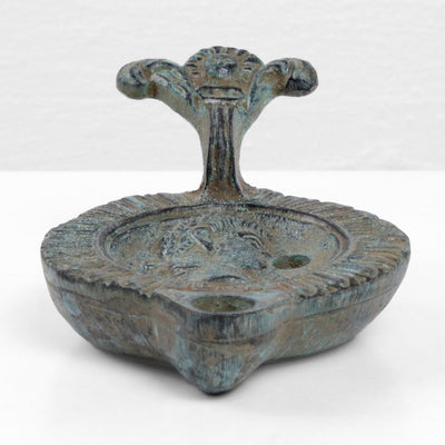 Lampe à huile d'un empereur romain - bronze vert