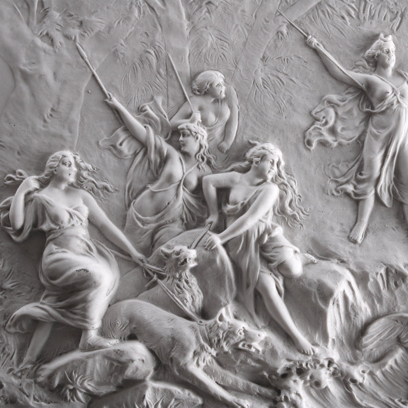 Bas-relief la chasse de Diane - sculpture en marbre