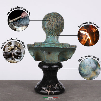 Buste d'Auguste  - bronze vert