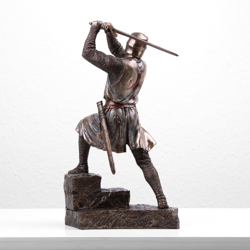 Statue de Chevalier Templiers en Combat (Sculpture en bronze moulé à froid)