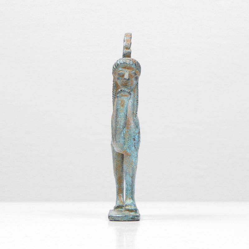 Statue Sphinx grec - bronze vert