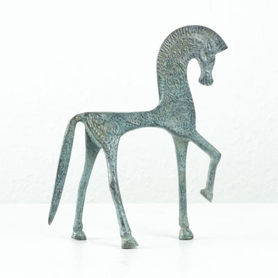 Statue de cheval grec (petite sculpture, bronze vert)