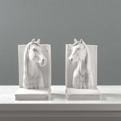 Serre-livres tête de cheval – Paire de bustes équestres