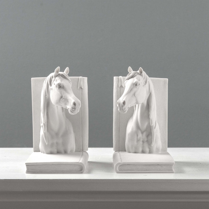 Serre-livres tête de cheval – Paire de bustes équestres