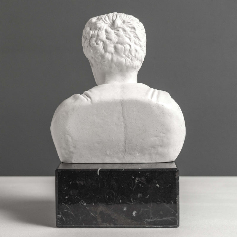 Buste de Marc Aurèle Serre-Livres sur Socle en Marbre Noir