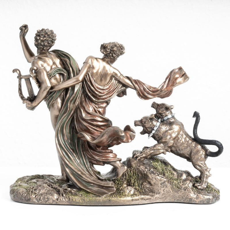 Statue d’Orphée et Eurydice – Fuyant les Enfers (Sculpture en Bronze à Froid)