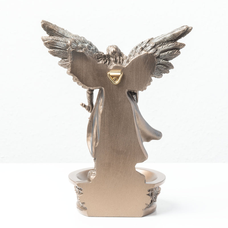 Saint Michel Archange avec Bénitier – Défenseur du Ciel (Statue en bronze à froid)
