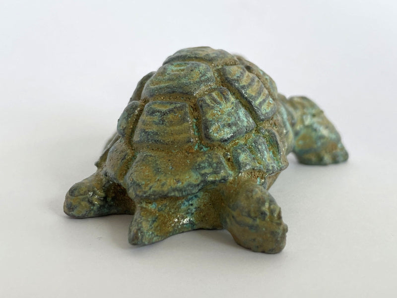Statue Tortue - bronze vert