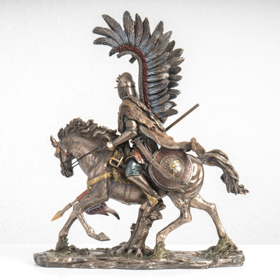 Statue du Hussard Ailé – Cavalerie d’Élite Polonaise (Sculpture en Bronze à Froid)