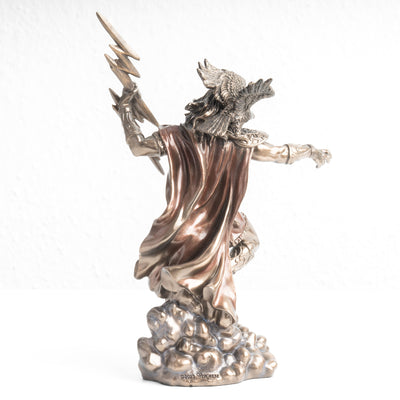 Statue du Dieu Grec Zeus – Roi de l’Olympe (Sculpture en Bronze à Froid)