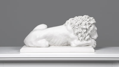 Grande statue de lions en paire - sculpture en marbre