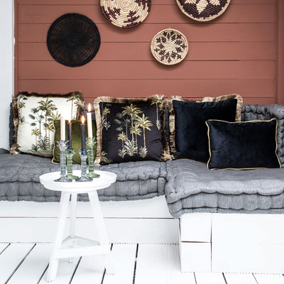 Palm Tree Velvet Cushion