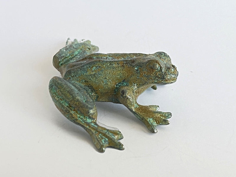 Statue Grenouille - bronze vert