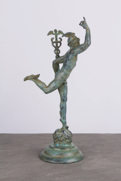 Statuette Mercure par Jean Bologne - bronze vert