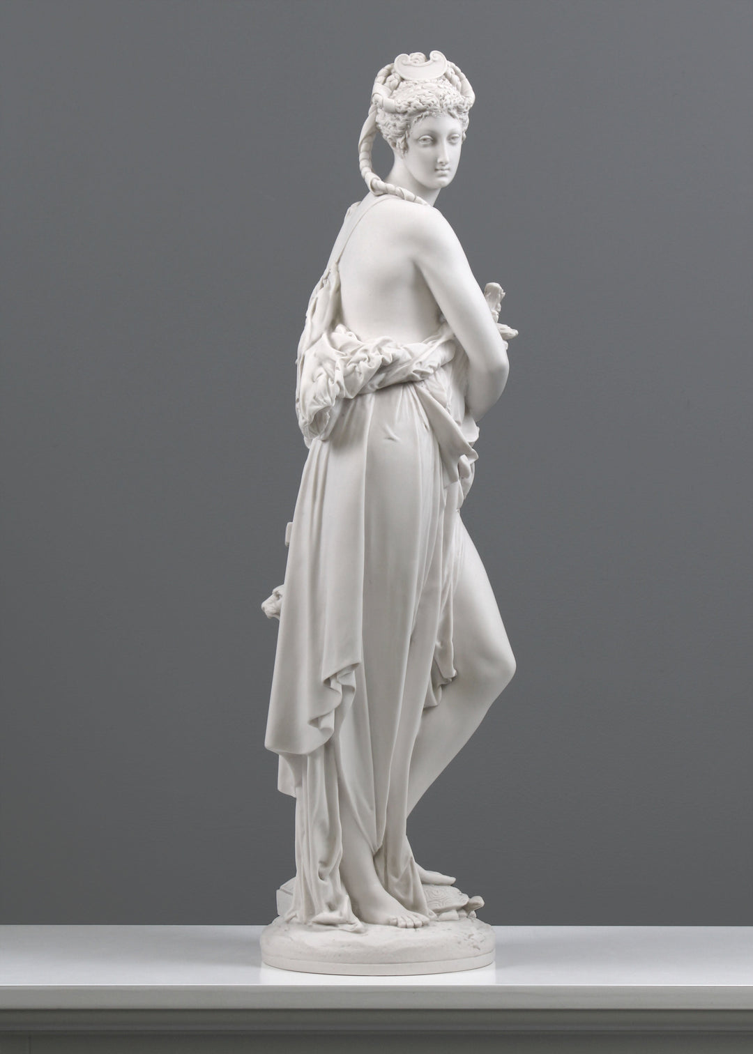 Sculpture Déesse En Résine De Marbre - Art Déco Blanc 29 Cm