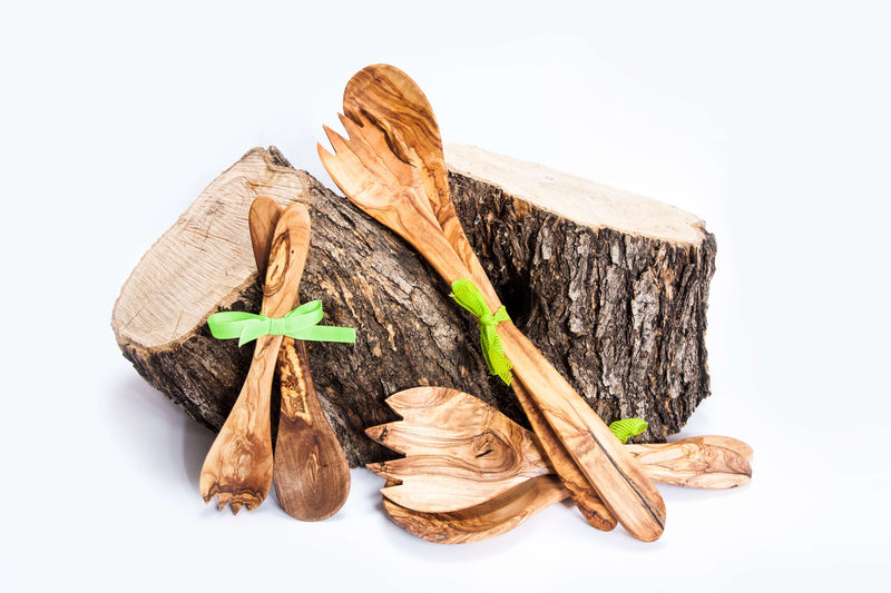 Set de Service à Salade en Bois d’Olivier Fait Main