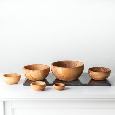 Set de Bols en Bois d’Olivier Fait Main (6 Pièces)