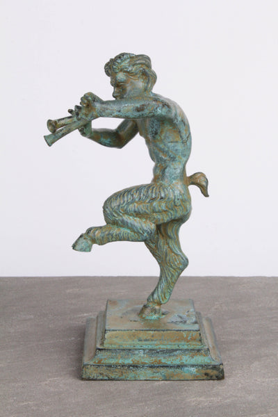 Statuette Satyre - bronze vert