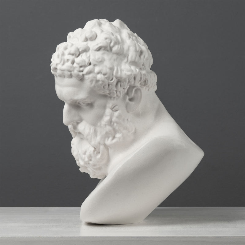 Buste d’Hercule – Héros Grec de la Force et de la Puissance – Sculpture en Marbre