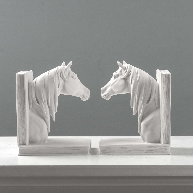 Serre-livres tête de cheval – Paire de bustes équestres