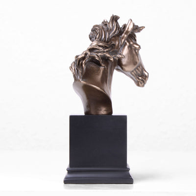 Statue Tête de Cheval (Sculpture en bronze coulé à froid)