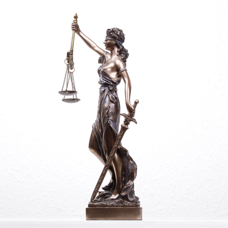 Statue Justice, Justitia (Sculpture en bronze coulé à froid)