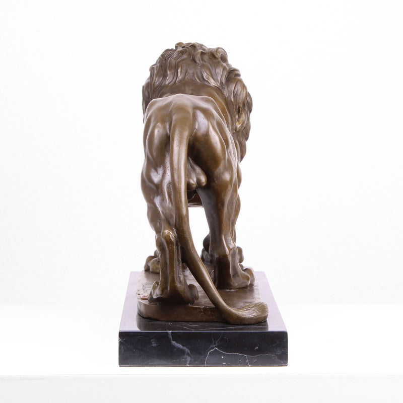 Grande Statue de Lion en Bronze (Sculpture en Bronze Coulé à Chaud)