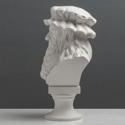 Buste de Léonard de Vinci – Maître de la Renaissance (Statue Blanche)