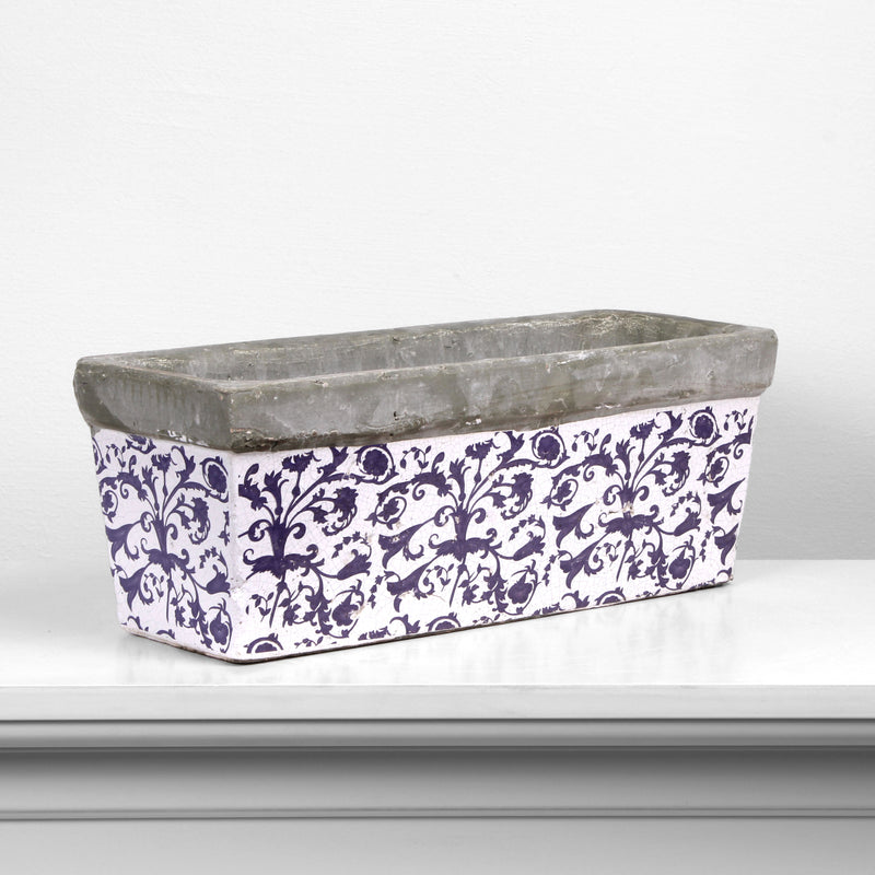 Jardiniere Rectangulaire Bleue Mediterraneenne
