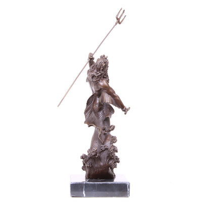 Statue de Poséidon en Bronze (Sculpture en Bronze Coulé à Chaud)
