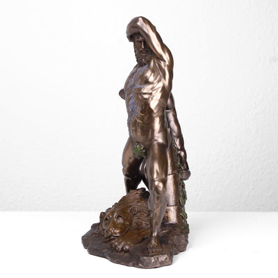 Statue Hercules Bronze (Avec Licha - Sculpture en bronze coulé à froid)