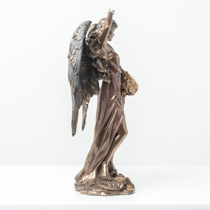 Fortuna Ailée avec Corne d’Abondance – Statue de la Déesse de la Fortune (Bronze à froid)