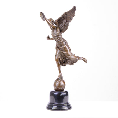 Statue de la Déesse Ailée de la Victoire en Bronze (Sculpture en Bronze Coulé à Chaud)