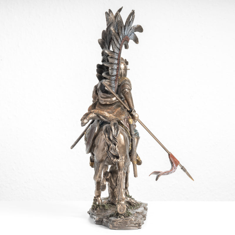 Statue du Hussard Ailé – Cavalerie d’Élite Polonaise (Sculpture en Bronze à Froid)